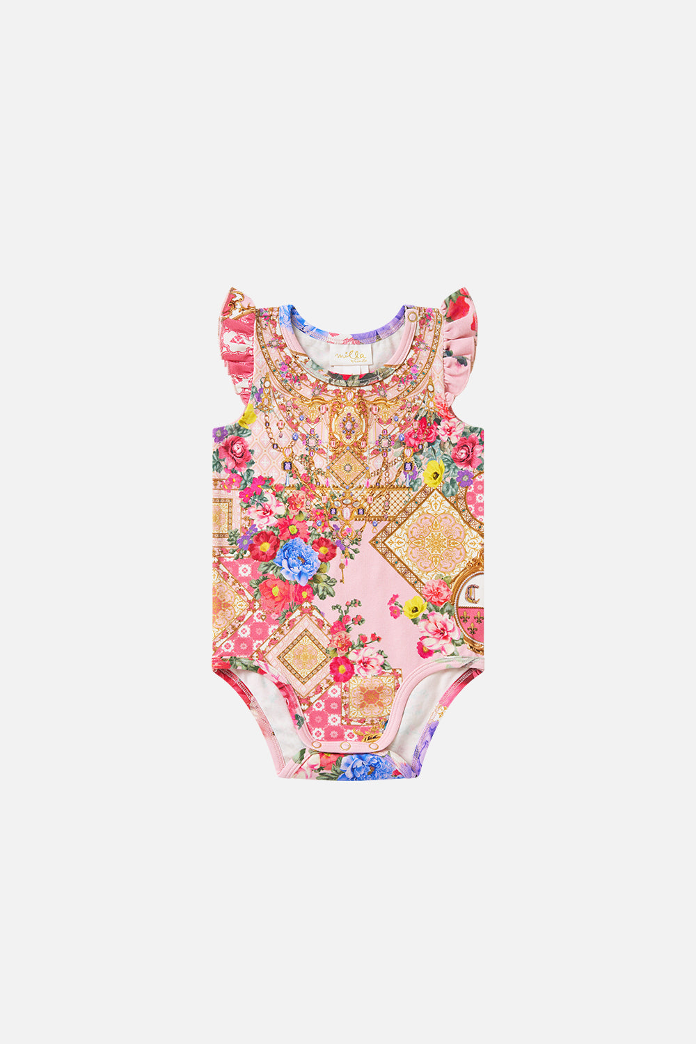 BABIES BODYSUIT W FRILL SHOULDER SHE’S NO WALLFLOWER