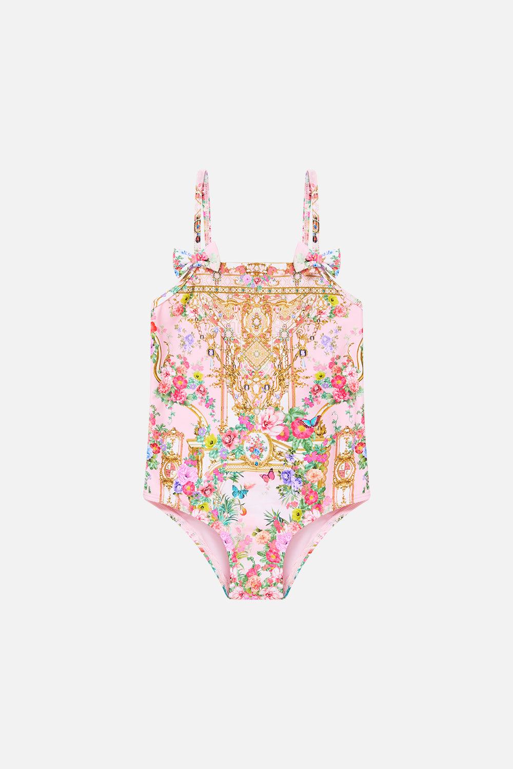 BABIES STRAIGHT NECK ONE PIECE WITH BOWS SHE’S NO WALLFLOWER