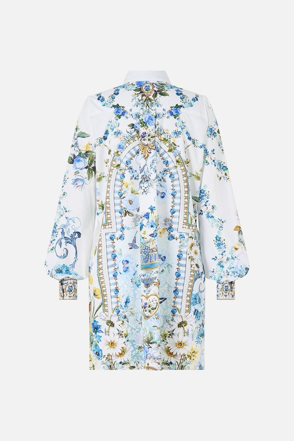 COLLARED SHIRT DRESS WITH PINTUCKS DANDELION SKIES