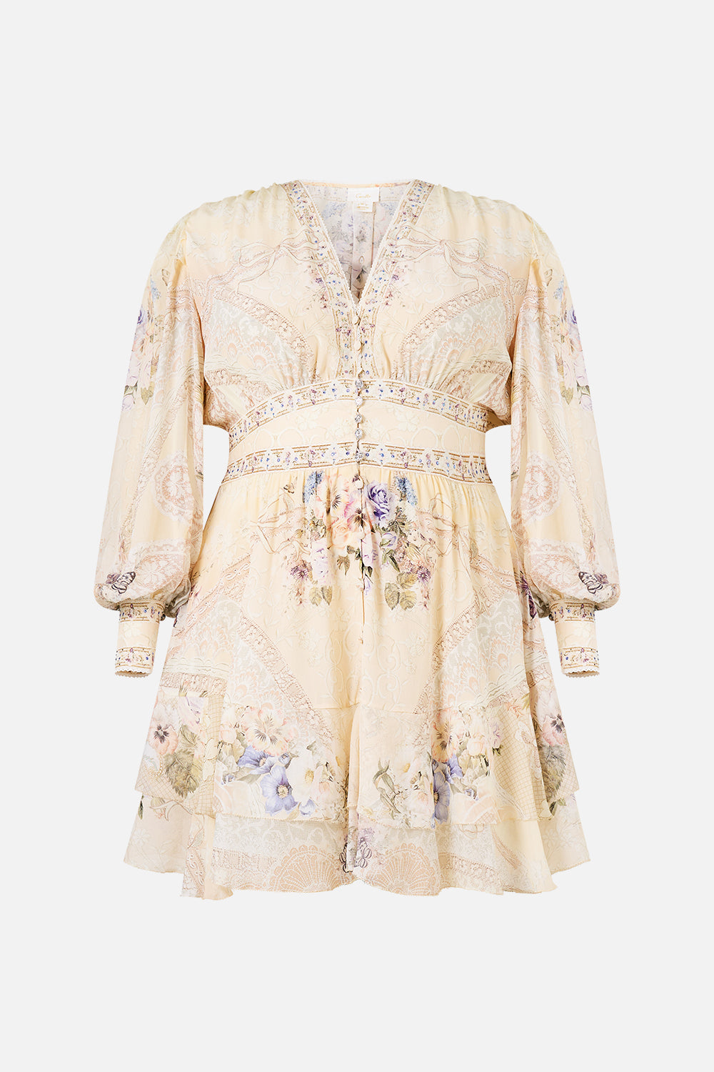 The CAMILLA BUTTON FRONT FRILL DRESS LACED WITH LOVE