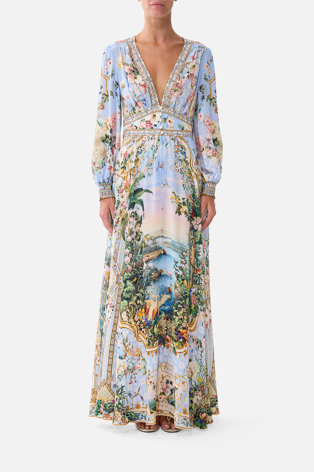 The CAMILLA BUTTON DRESS WITH SHAPED WAISTBAND SISI SOCIETYSISI SOCIETY
