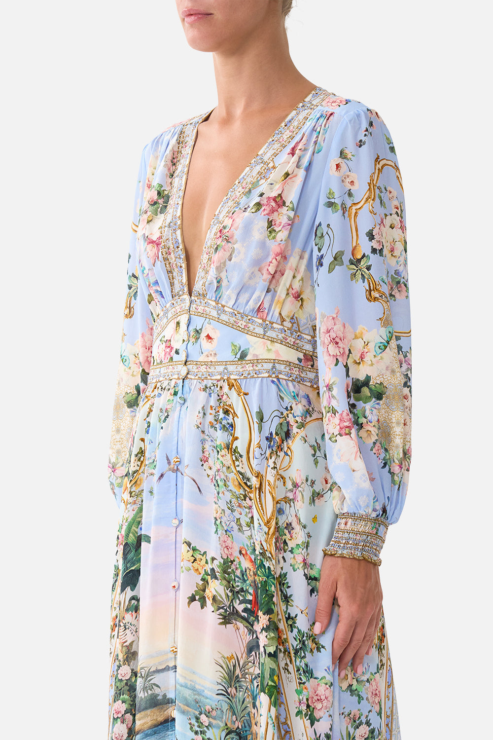 The CAMILLA BUTTON DRESS WITH SHAPED WAISTBAND SISI SOCIETY