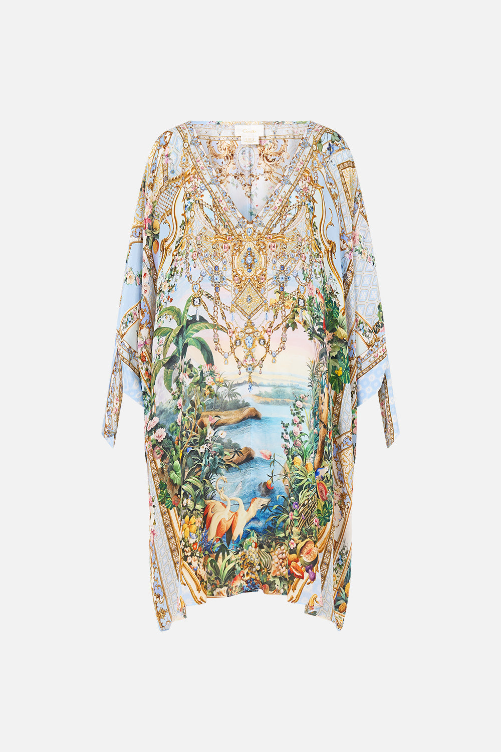 The CAMILLA TIE SLEEVE SHORT V NECK KAFTAN SISI SOCIETY