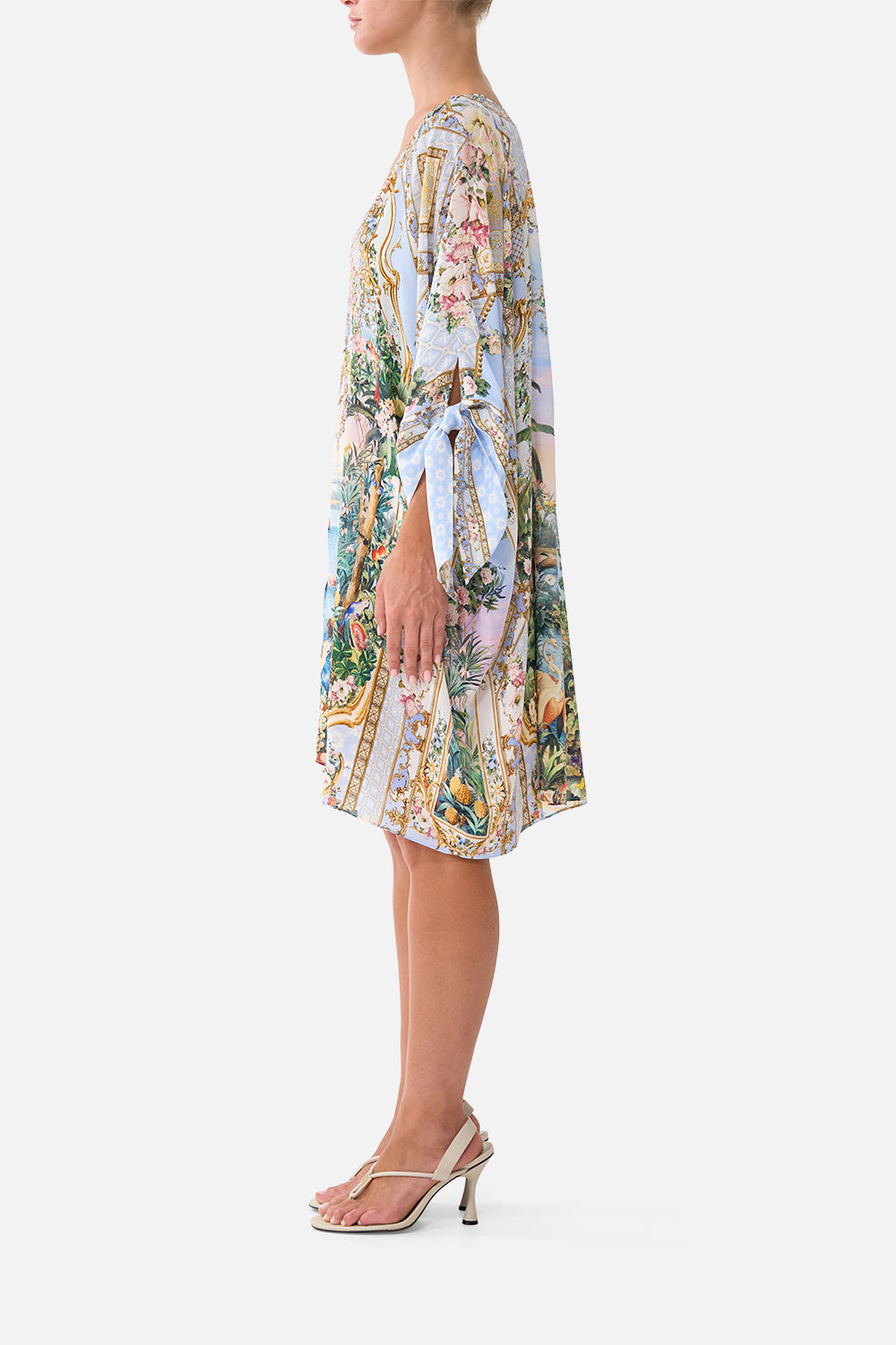 The CAMILLA TIE SLEEVE SHORT V NECK KAFTAN SISI SOCIETY