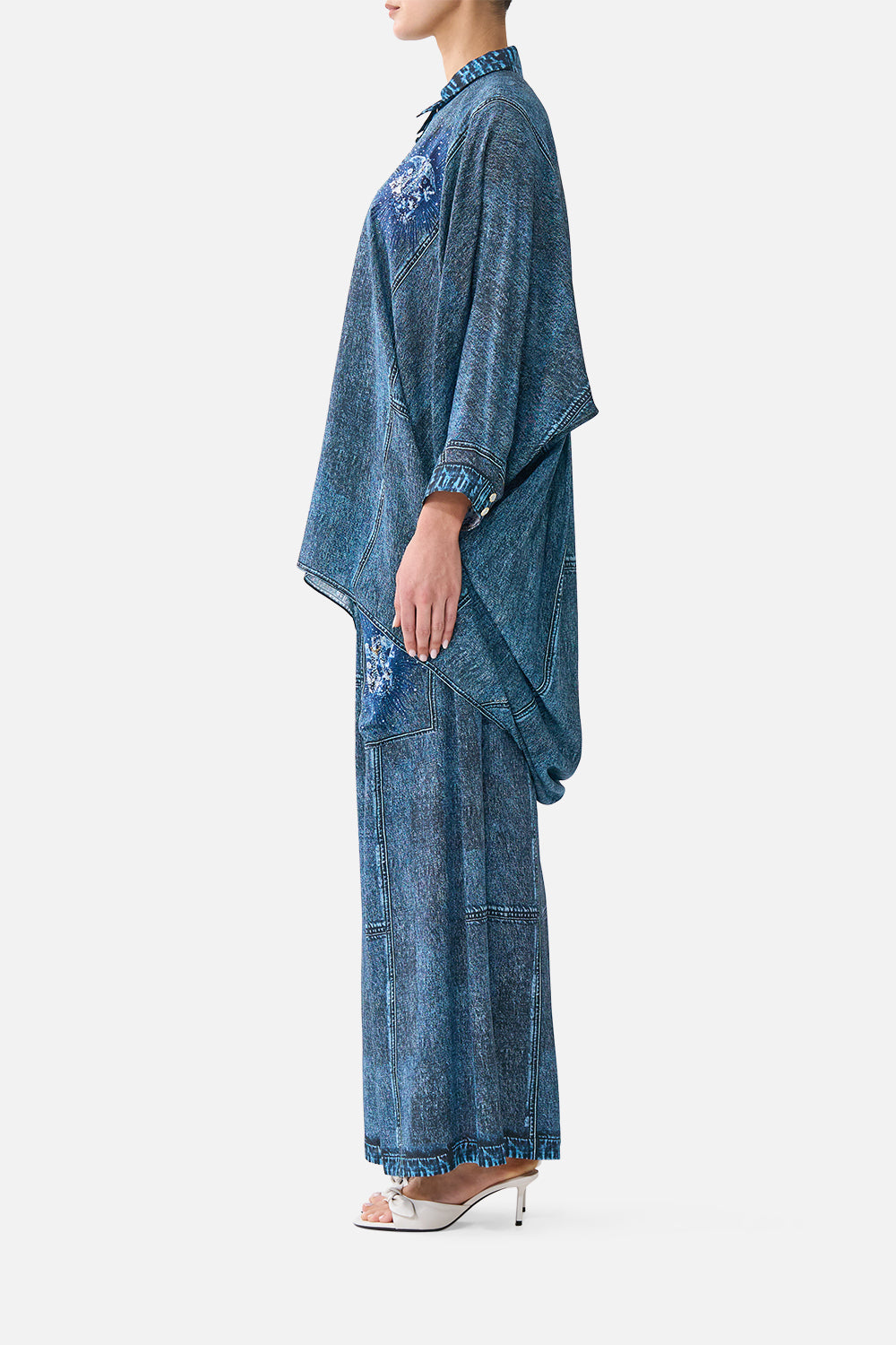BUTTON UP TOP WITH DRAPED BACK THE PORCELAIN PARLOUR