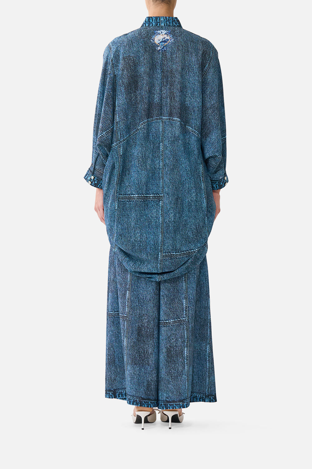 WIDE LEG TROUSER WITH FRONT POCKETS THE PORCELAIN PARLOUR