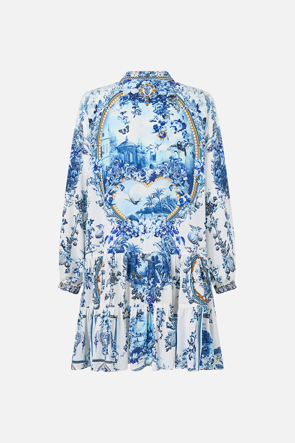 LONG SLEEVE TIERED SHORT DRESS THE PORCELAIN PARLOUR
