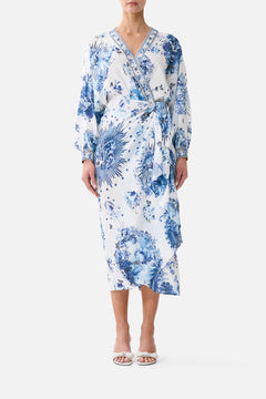 WRAP MIDI DRESS THE PORCELAIN PARLOUR