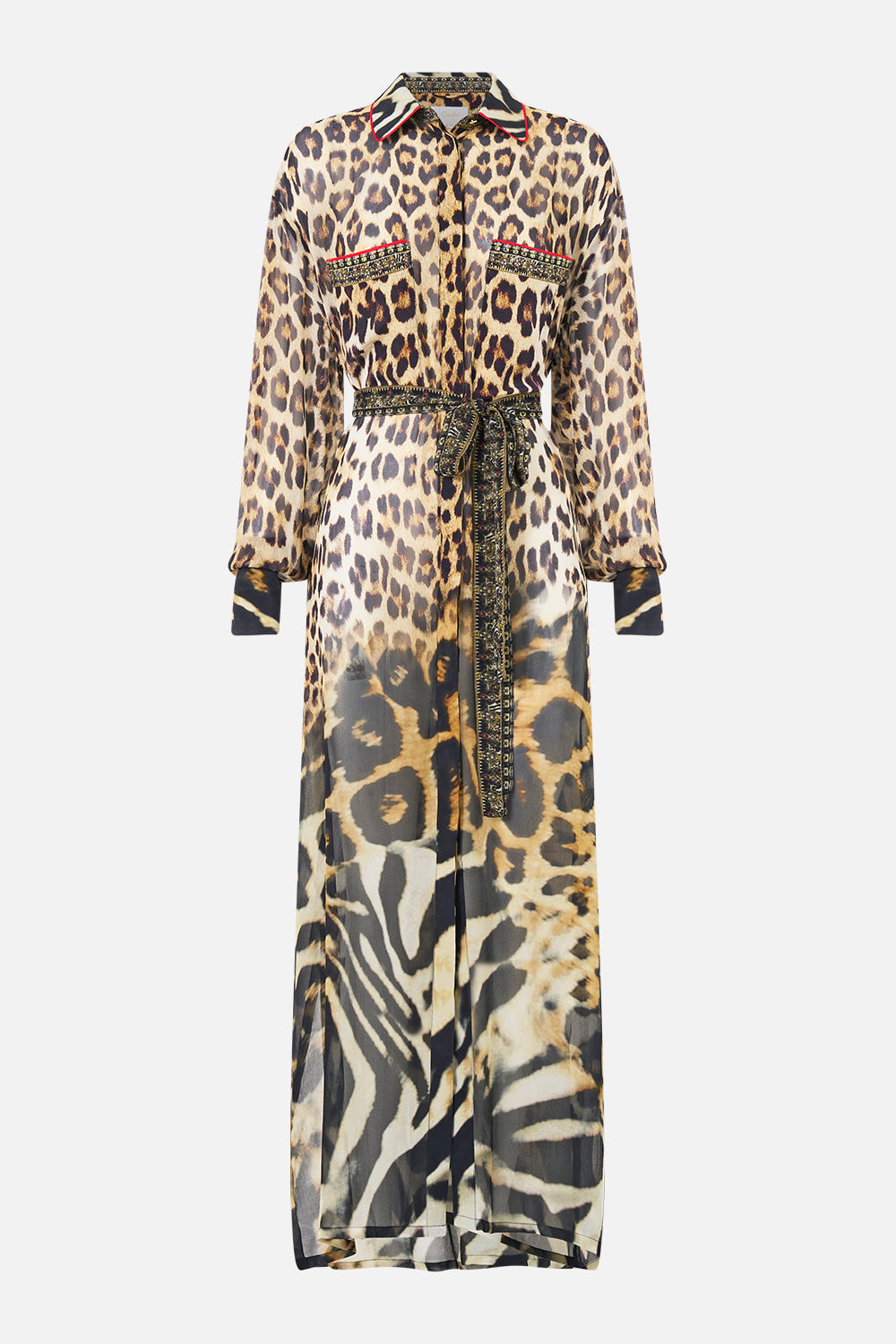 BUTTON FRONT LONG DRESS LEOTIGRA LAND