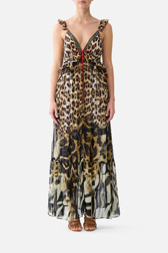 FRILL BRALETTE LONG DRESS LEOTIGRA LAND