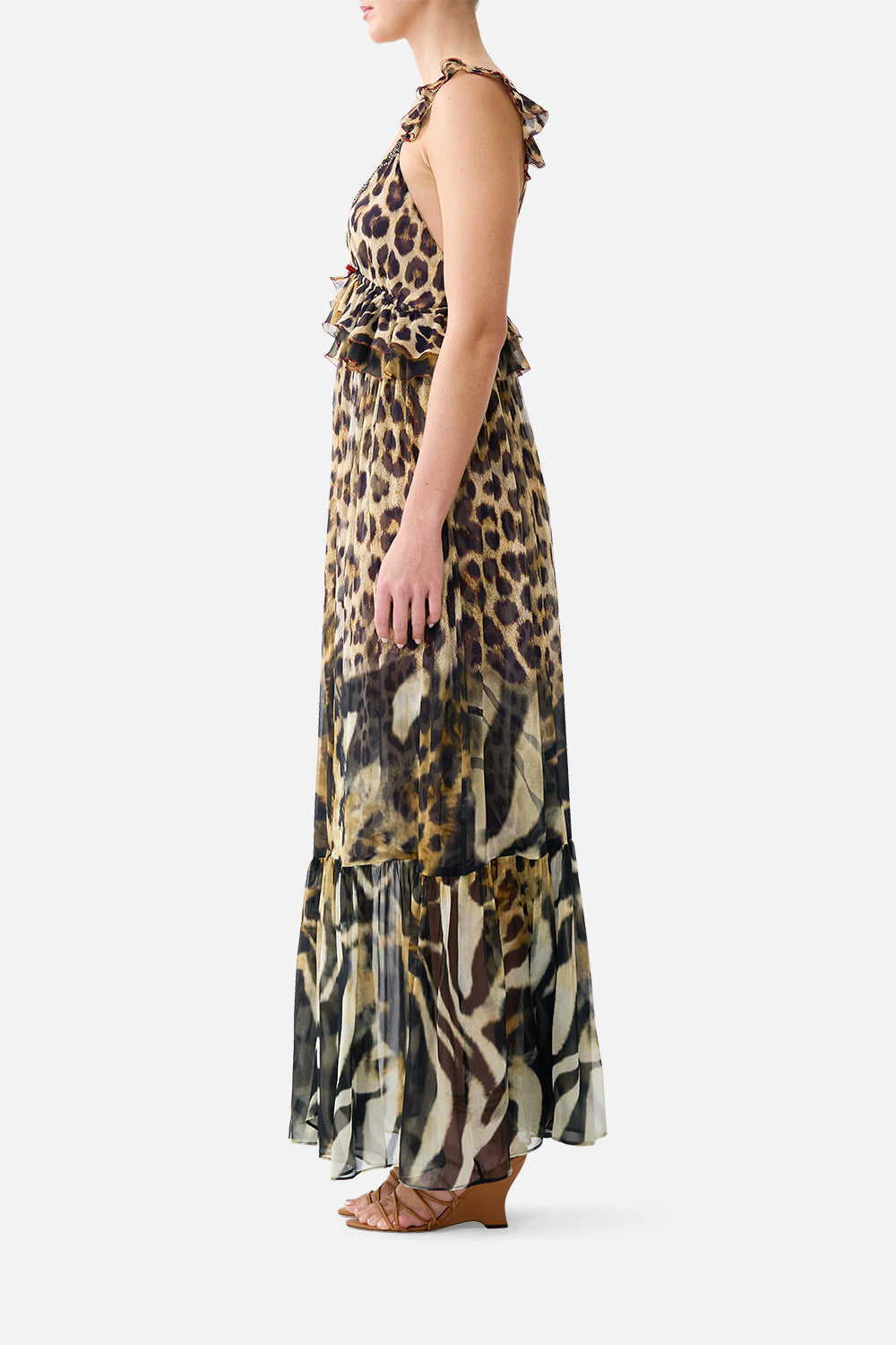 FRILL BRALETTE LONG DRESS LEOTIGRA LAND