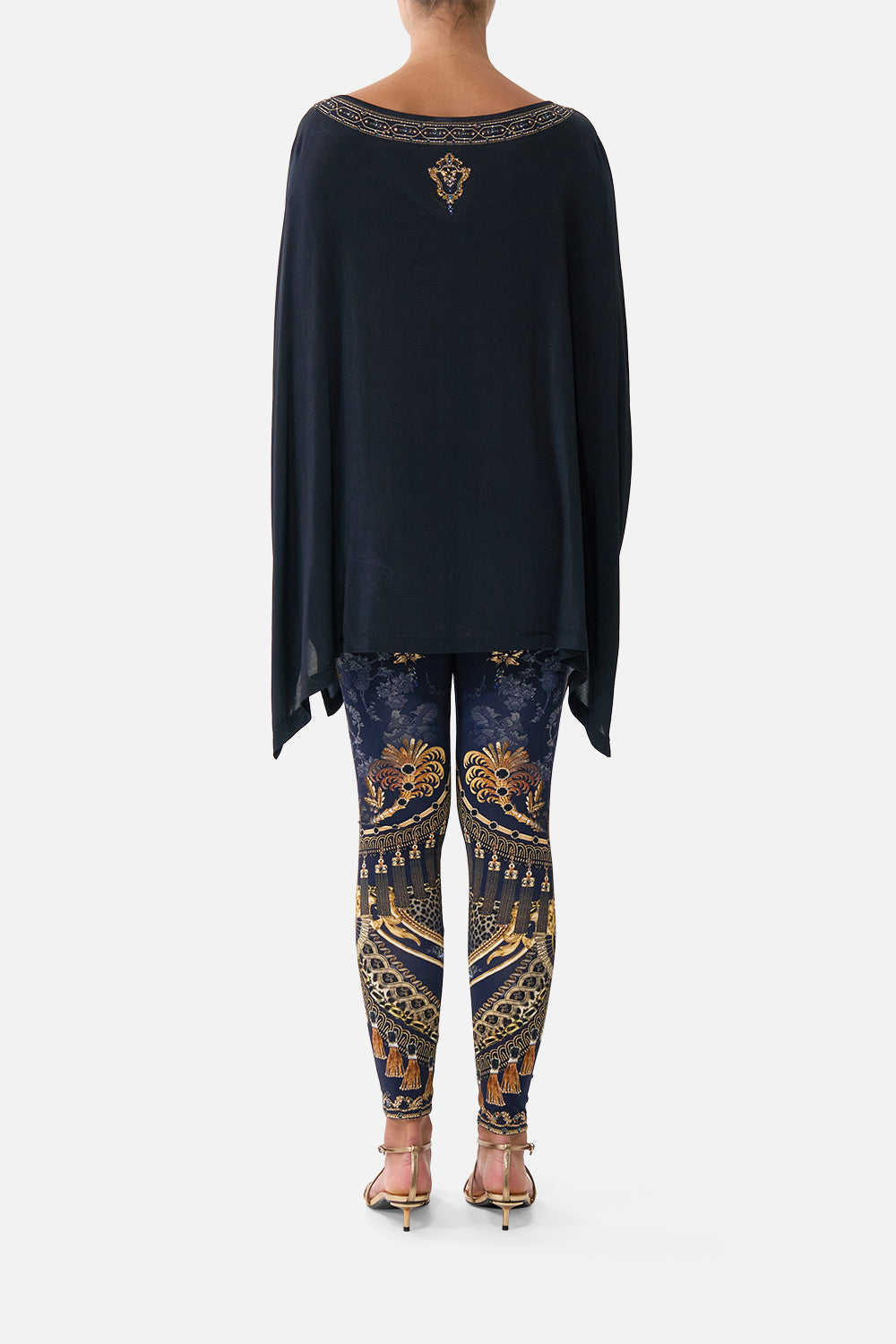 SCOOP NECK SLOUCH TEE CLOAKED IN BAROQUE