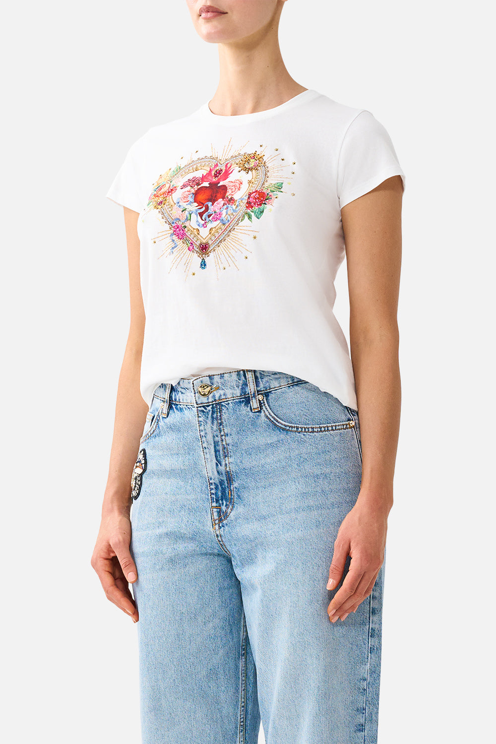 SLIM FIT ROUND NECK T-SHIRT PAINTED PRAYERS