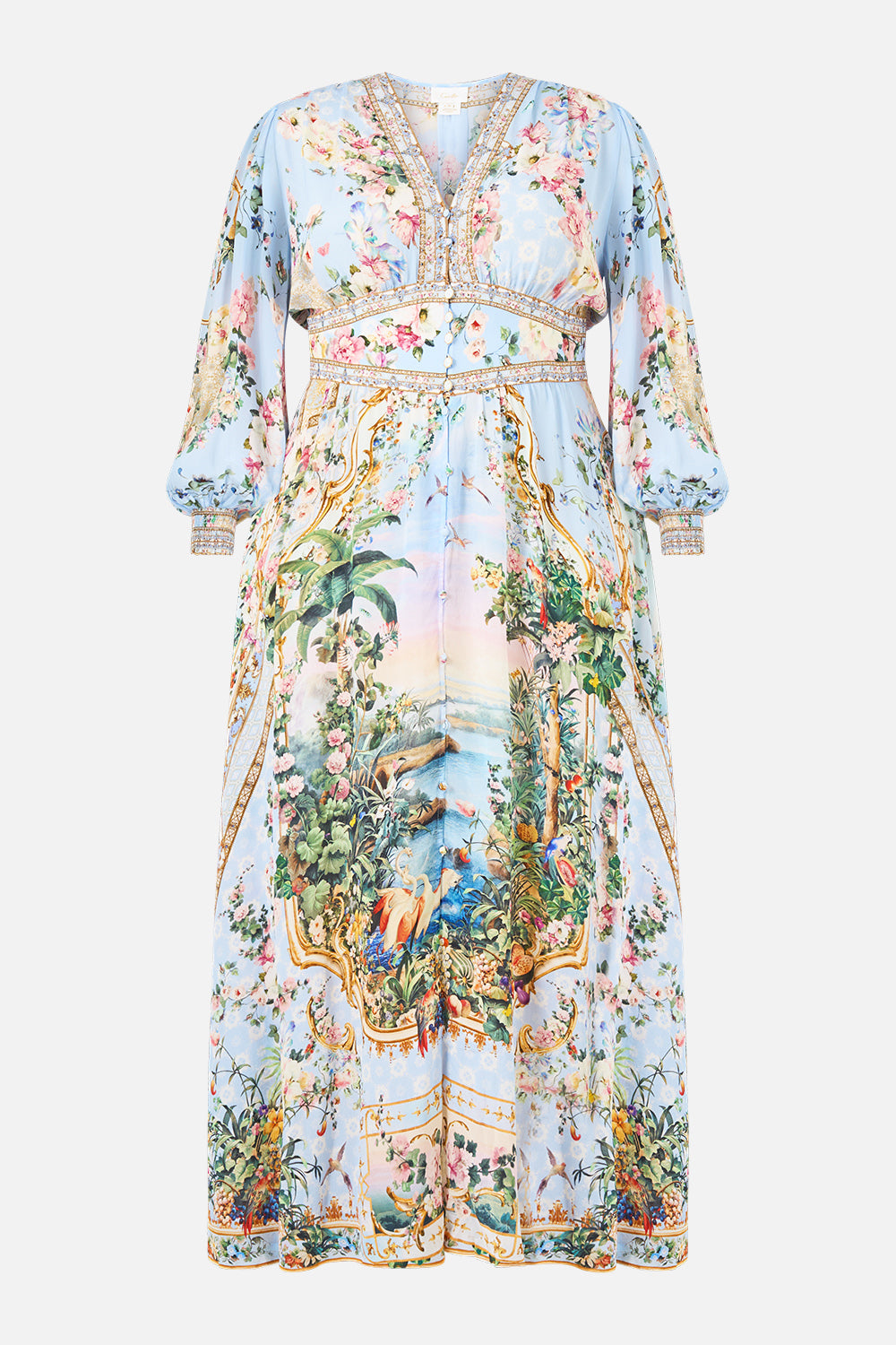 The CAMILLA BUTTON DRESS WITH SHAPED WAISTBAND SISI SOCIETY