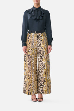 RELAXED TROUSER WITH BACK YOKE LEOPARD LIBERTINE