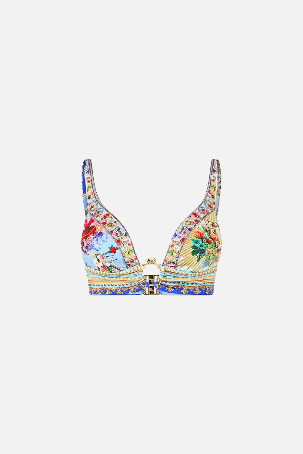 HIGH TRI BIKINI TOP WITH RING FRONT VERSES IN VINTAGE