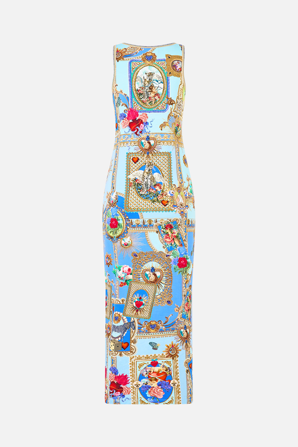 JERSEY SCOOP NECK TANK DRESS VERSES IN VINTAGE