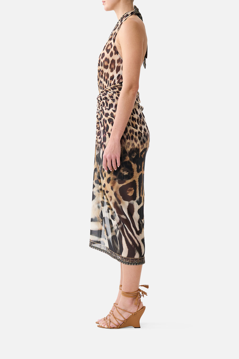 SIDE TWIST JERSEY DRESS LEOTIGRA LAND