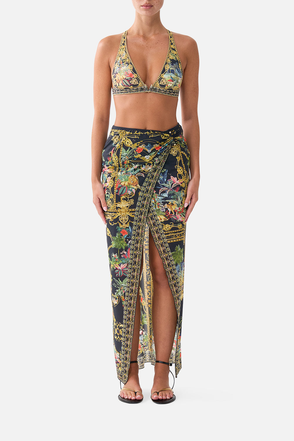 The CAMILLA LONG SARONG WITH GATHERED BAR TRIM PALACE ZOOLOGYPALACE ZOOLOGY