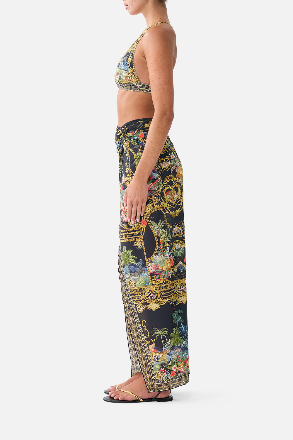 The CAMILLA LONG SARONG WITH GATHERED BAR TRIM PALACE ZOOLOGY