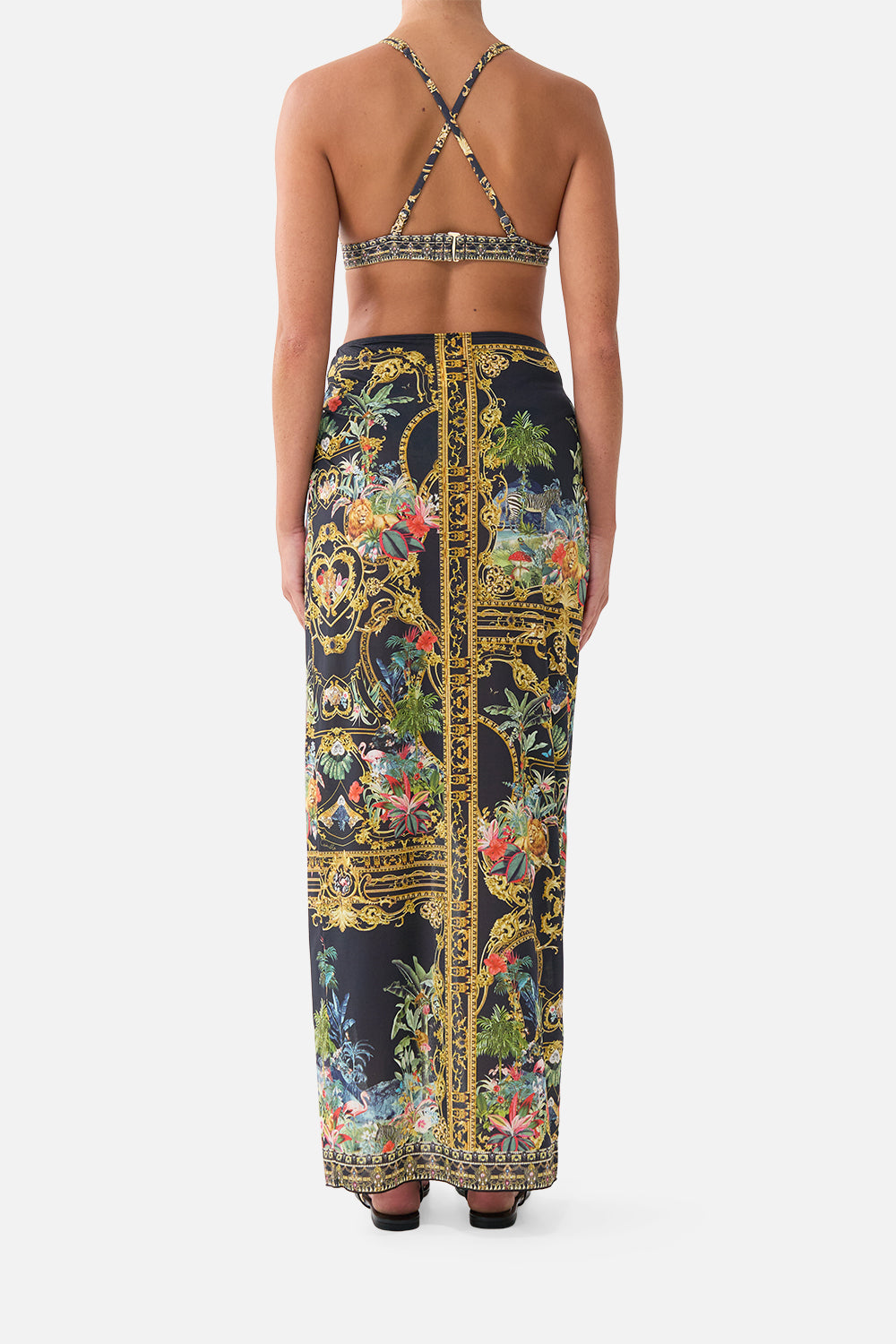 The CAMILLA LONG SARONG WITH GATHERED BAR TRIM PALACE ZOOLOGY