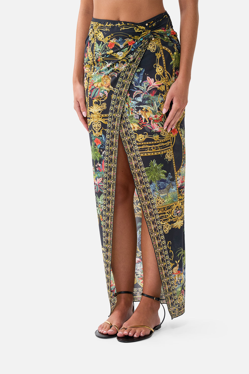 The CAMILLA LONG SARONG WITH GATHERED BAR TRIM PALACE ZOOLOGY