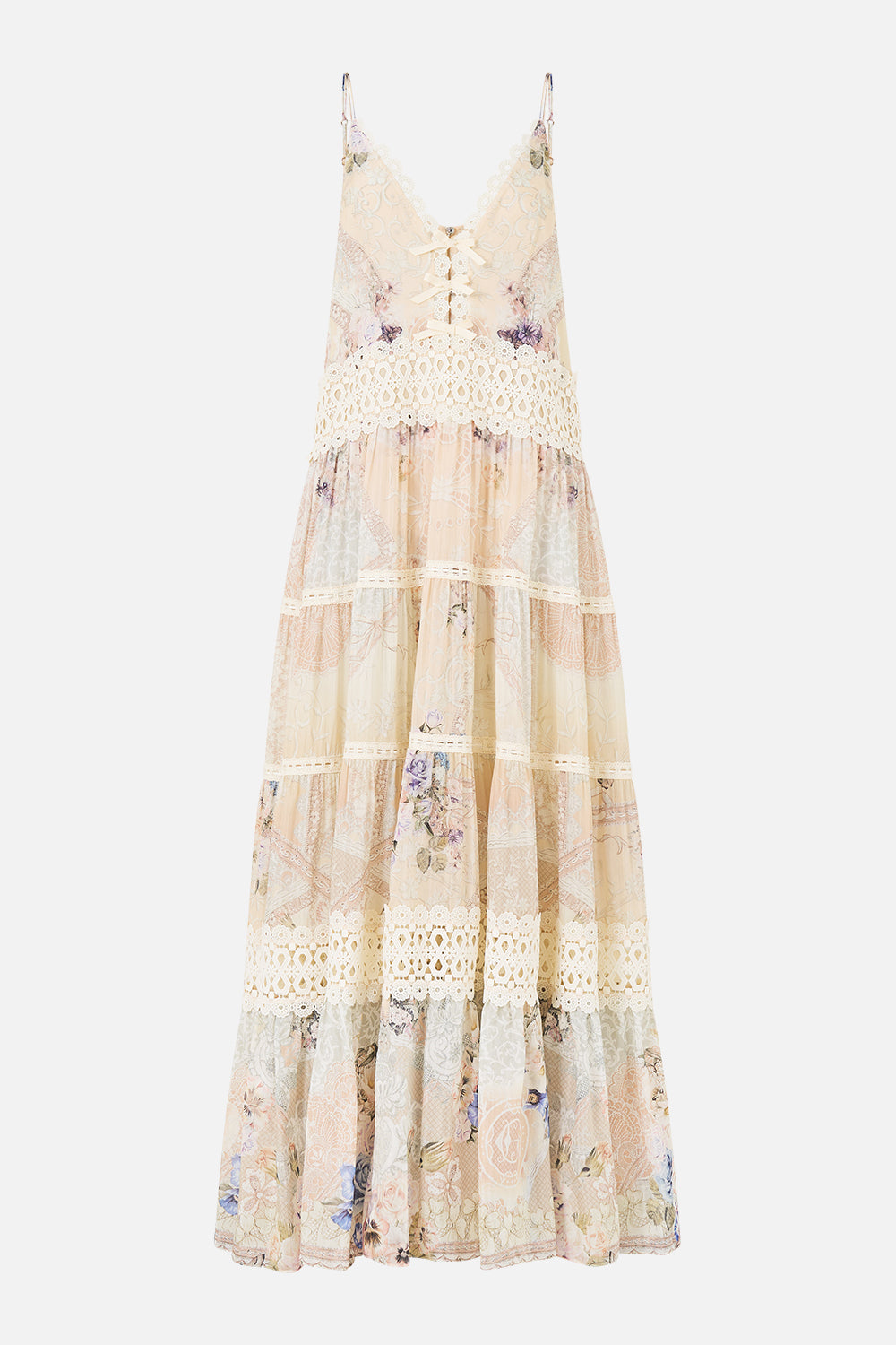 TRAPEZE TIERED DRESS LACED WITH LOVE