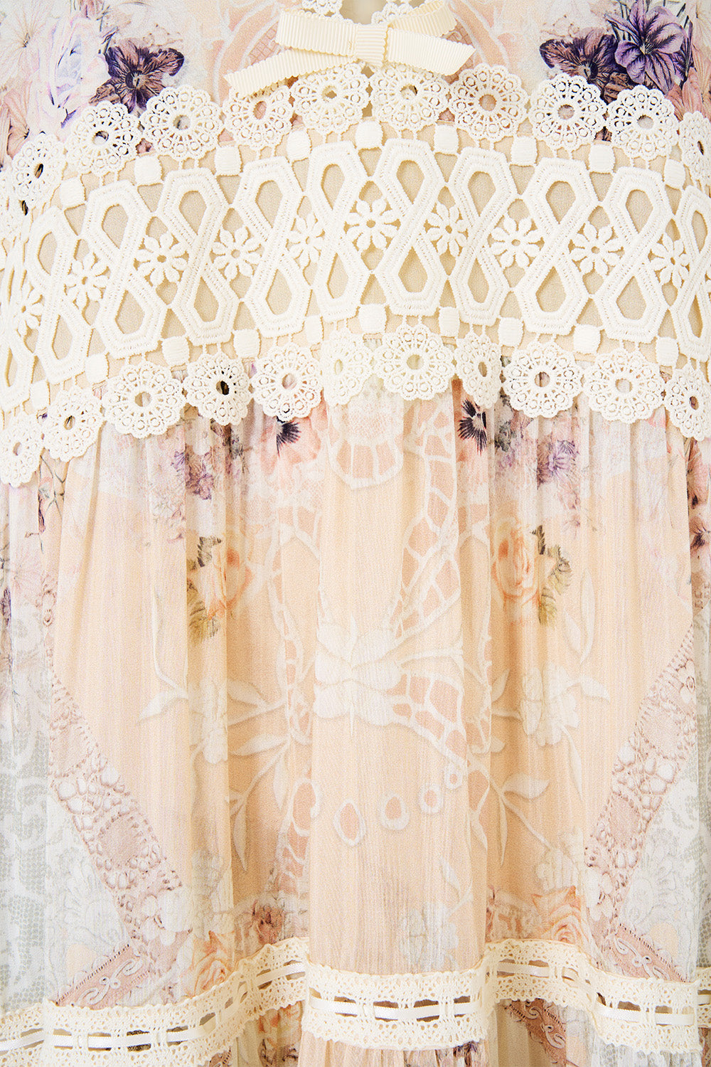 TRAPEZE TIERED DRESS LACED WITH LOVE