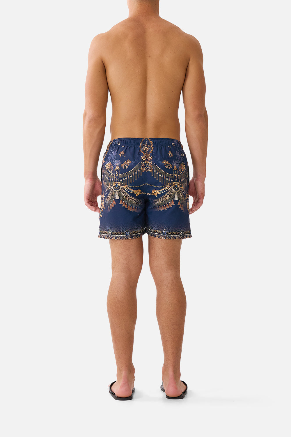 MID LENGTH BOARDSHORT WITH ELASTIC WAIST CLOAKED IN BAROQUE
