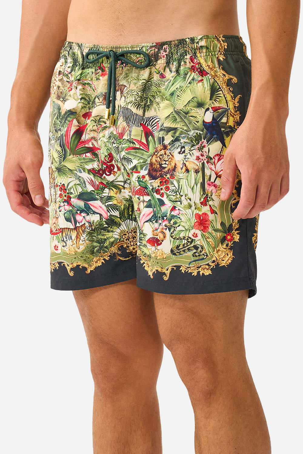 The CAMILLA MID LENGTH BOARDSHORT WITH ELASTIC WAIST WANDERLUST EMPIRE