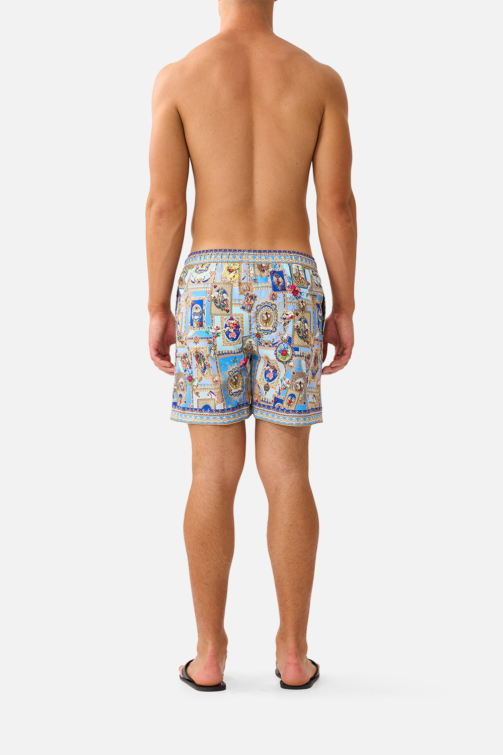 The CAMILLA MID LENGTH BOARDSHORT WITH ELASTIC WAIST VERSES IN VINTAGE