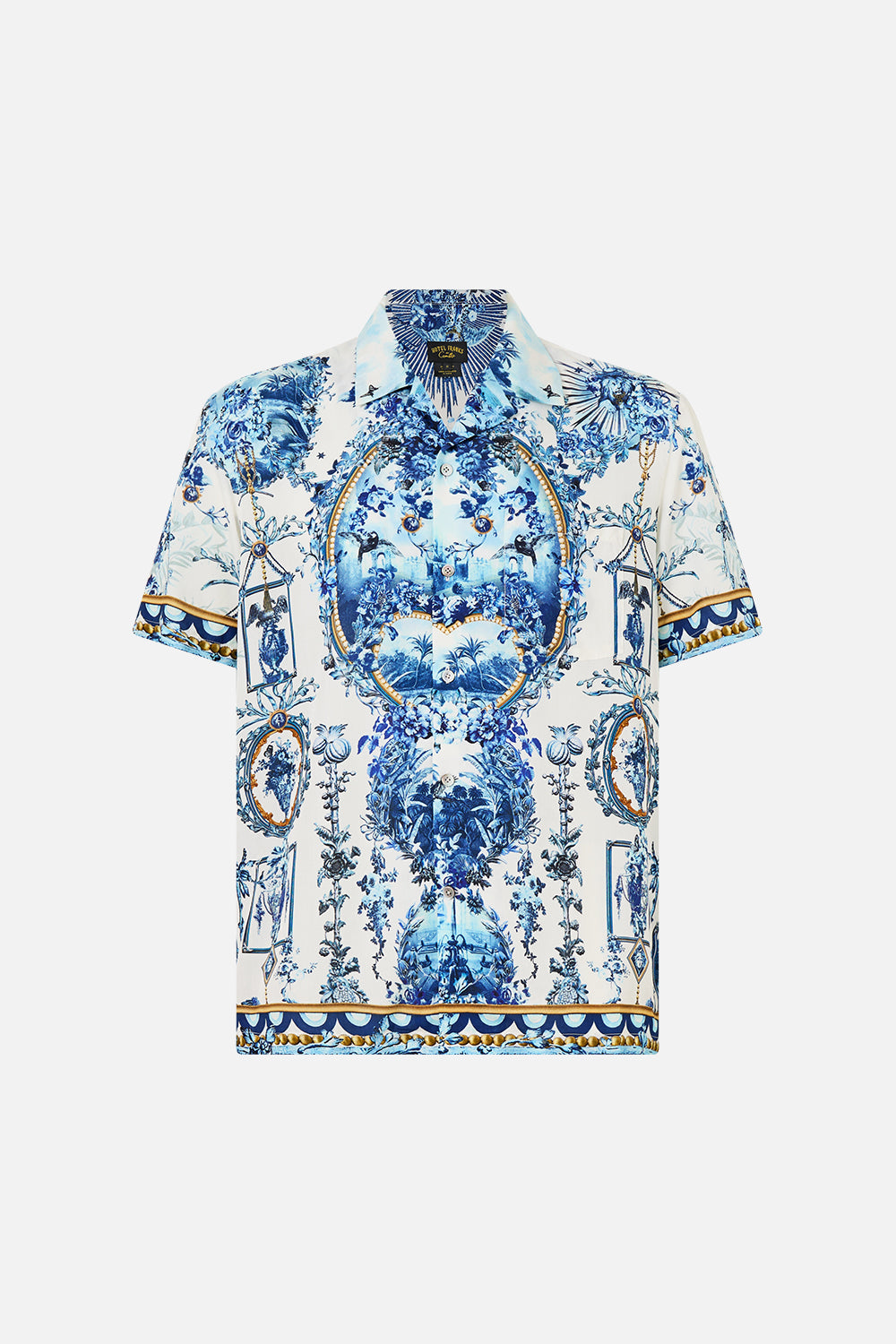 The CAMILLA SHORT SLEEVE CAMP COLLARED SHIRT THE PORCELAIN PARLOUR