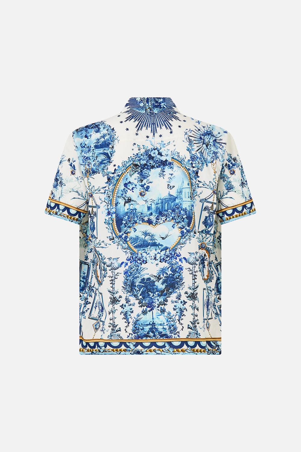 The CAMILLA SHORT SLEEVE CAMP COLLARED SHIRT THE PORCELAIN PARLOUR