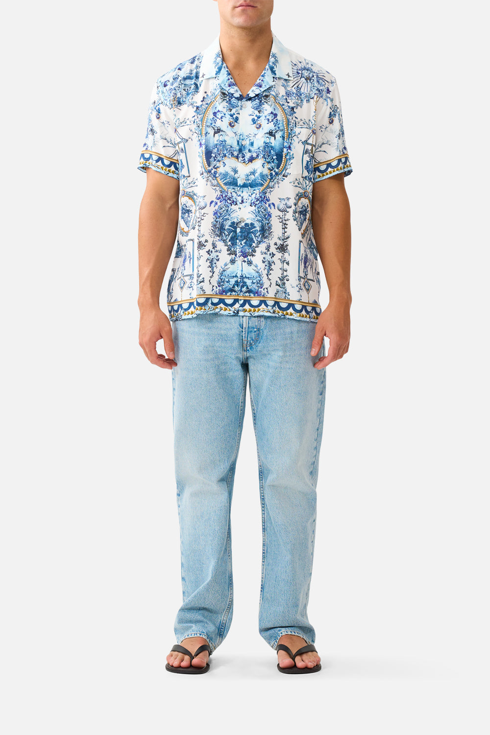 The CAMILLA SHORT SLEEVE CAMP COLLARED SHIRT THE PORCELAIN PARLOURTHE PORCELAIN PARLOUR