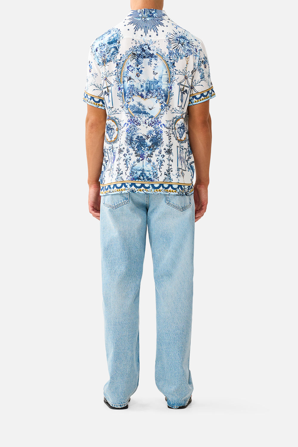 The CAMILLA SHORT SLEEVE CAMP COLLARED SHIRT THE PORCELAIN PARLOUR