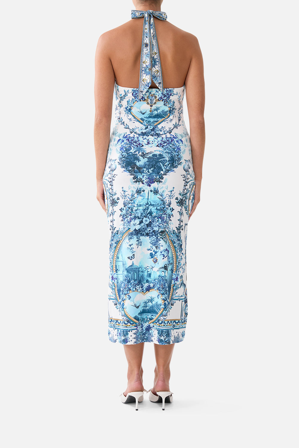 The CAMILLA JERSEY HALTER DRESS THE PORCELAIN PARLOUR