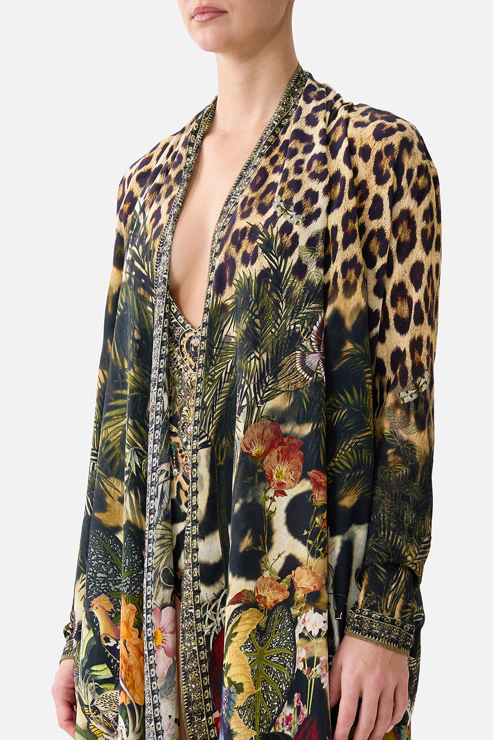 The CAMILLA LONG CASUAL JACKET WITH POCKETS LEOTIGRA LAND