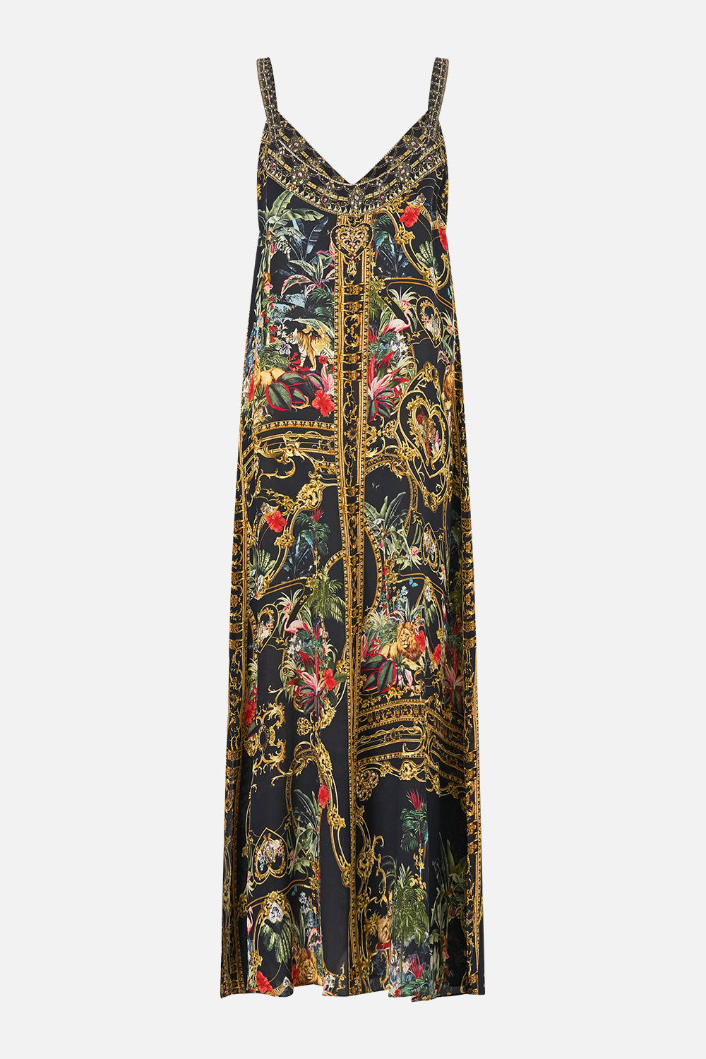 V NECK MIDI SLIP DRESS PALACE ZOOLOGY