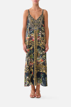 V NECK MIDI SLIP DRESS PALACE ZOOLOGY