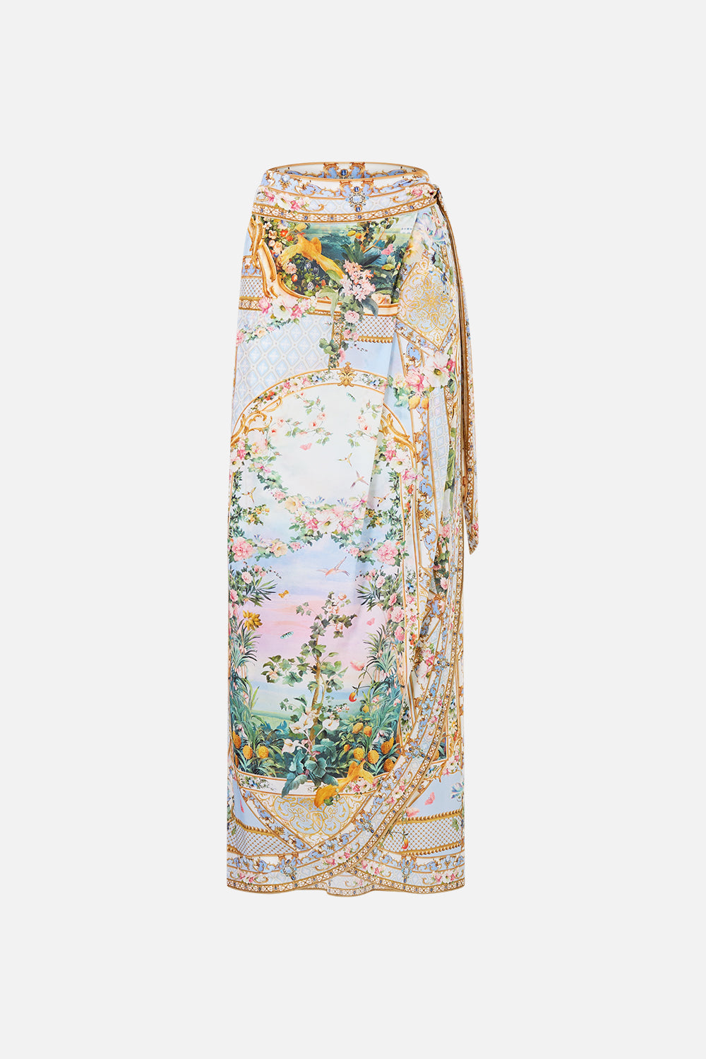 The CAMILLA DRAPED WRAP MAXI SARONG WITH TIE WAIST SISI SOCIETY