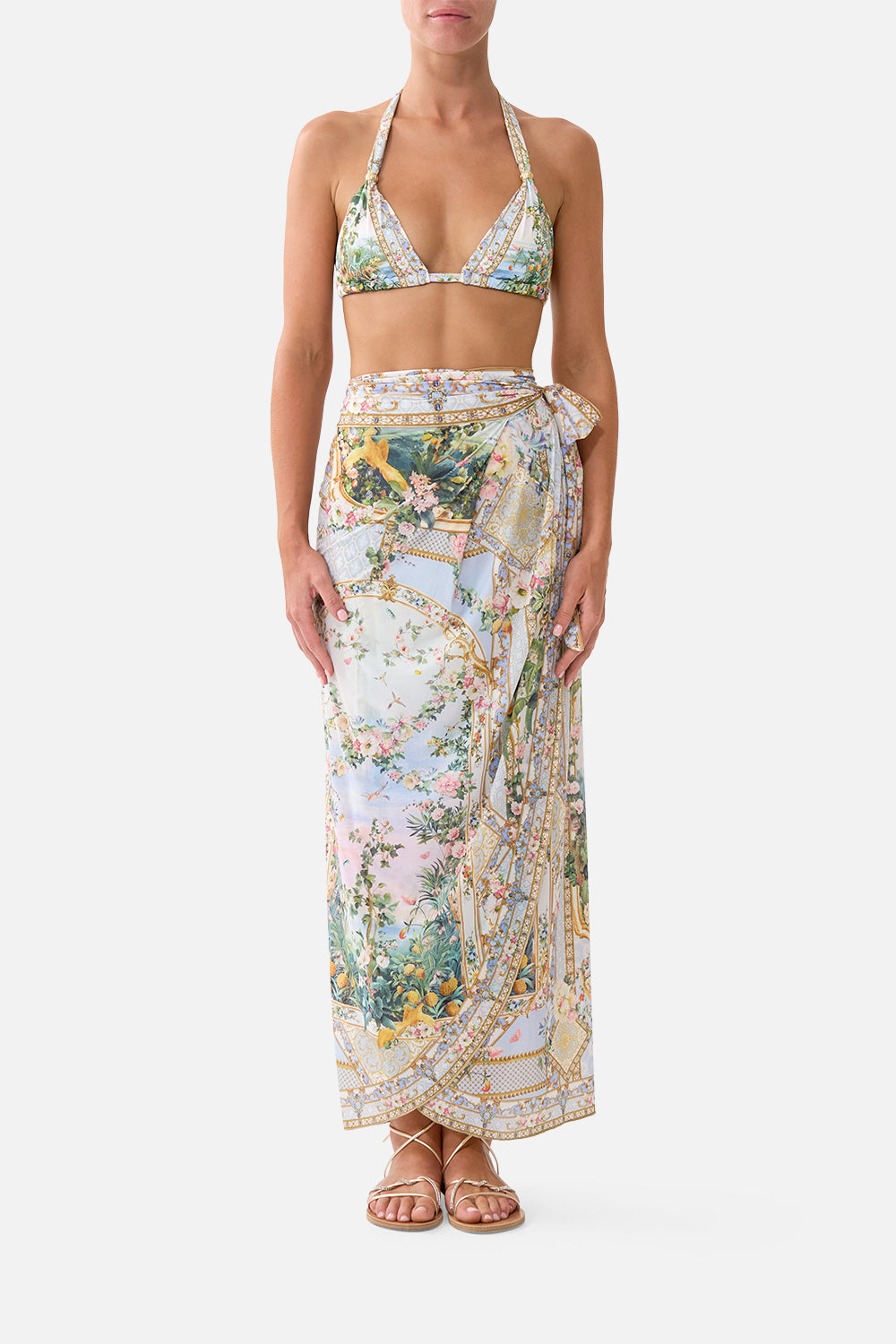 The CAMILLA DRAPED WRAP MAXI SARONG WITH TIE WAIST SISI SOCIETYSISI SOCIETY