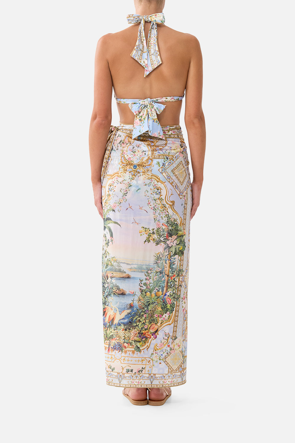 The CAMILLA DRAPED WRAP MAXI SARONG WITH TIE WAIST SISI SOCIETY