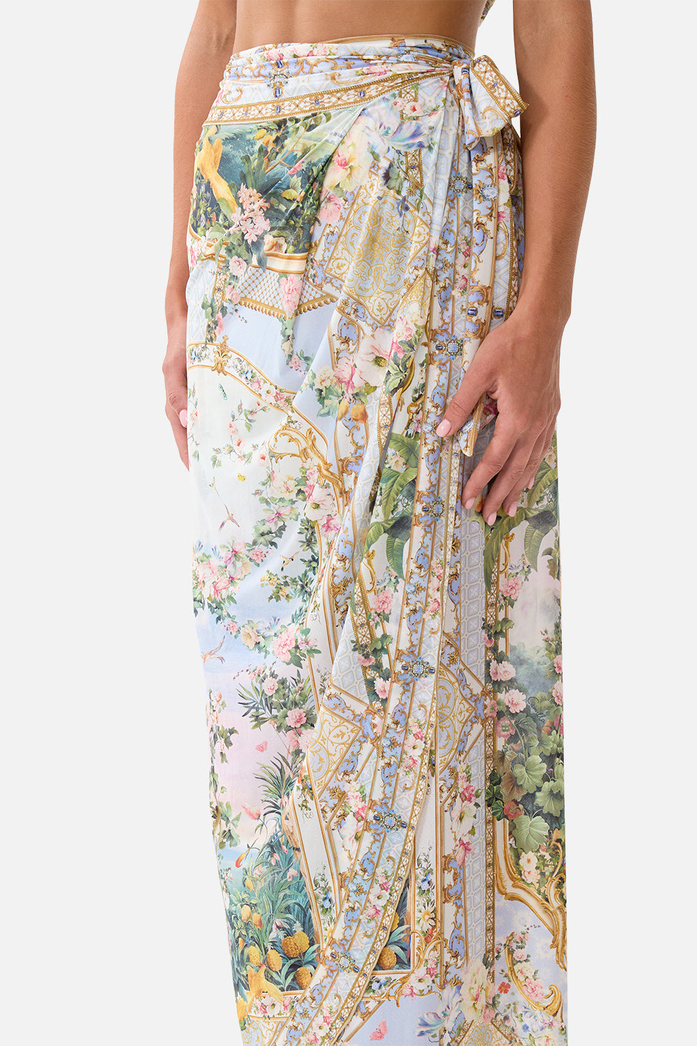 The CAMILLA DRAPED WRAP MAXI SARONG WITH TIE WAIST SISI SOCIETY
