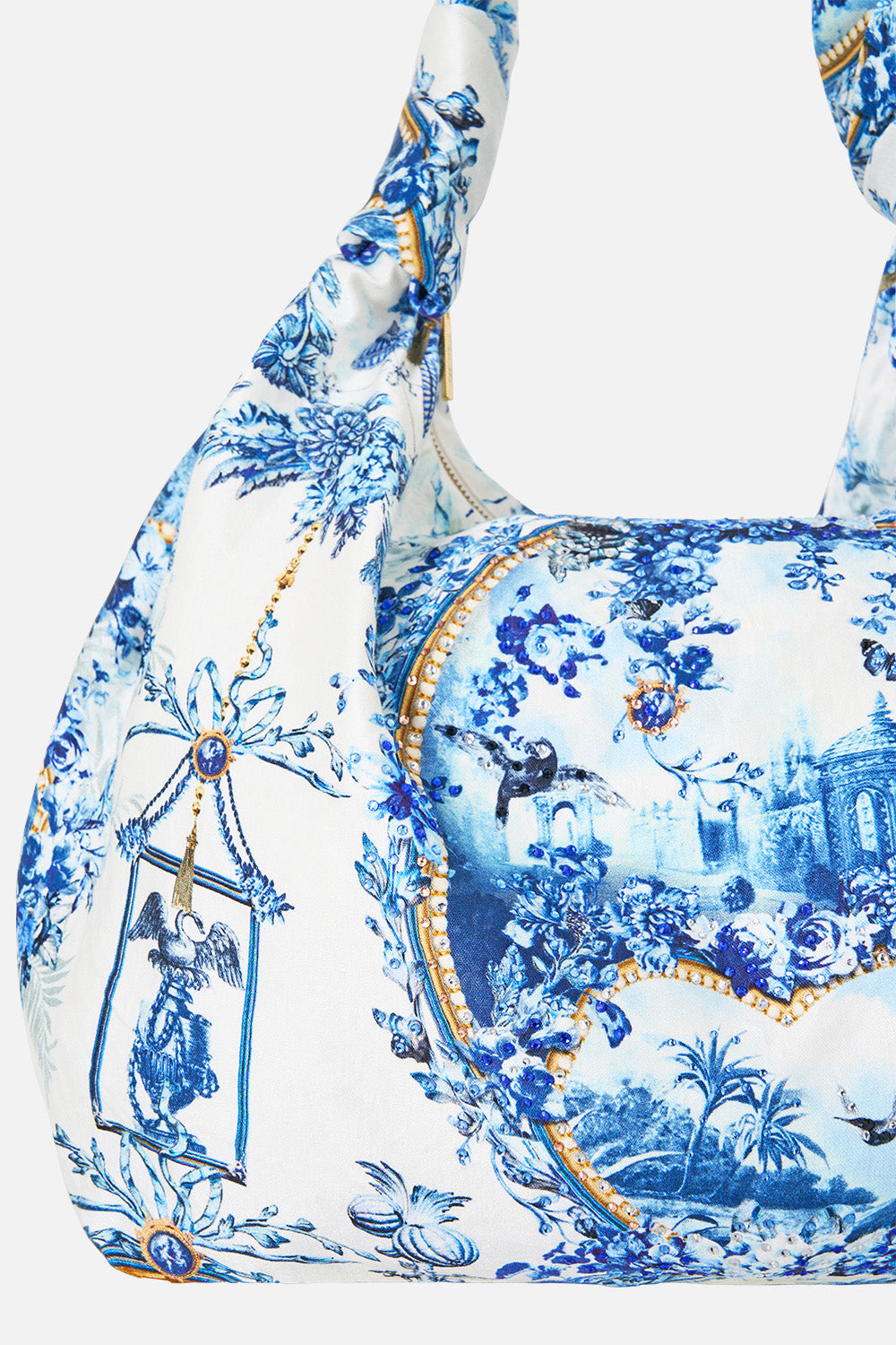 The CAMILLA SLOUCH SHOULDER BAG WITH KNOT DETAILS THE PORCELAIN PARLOUR
