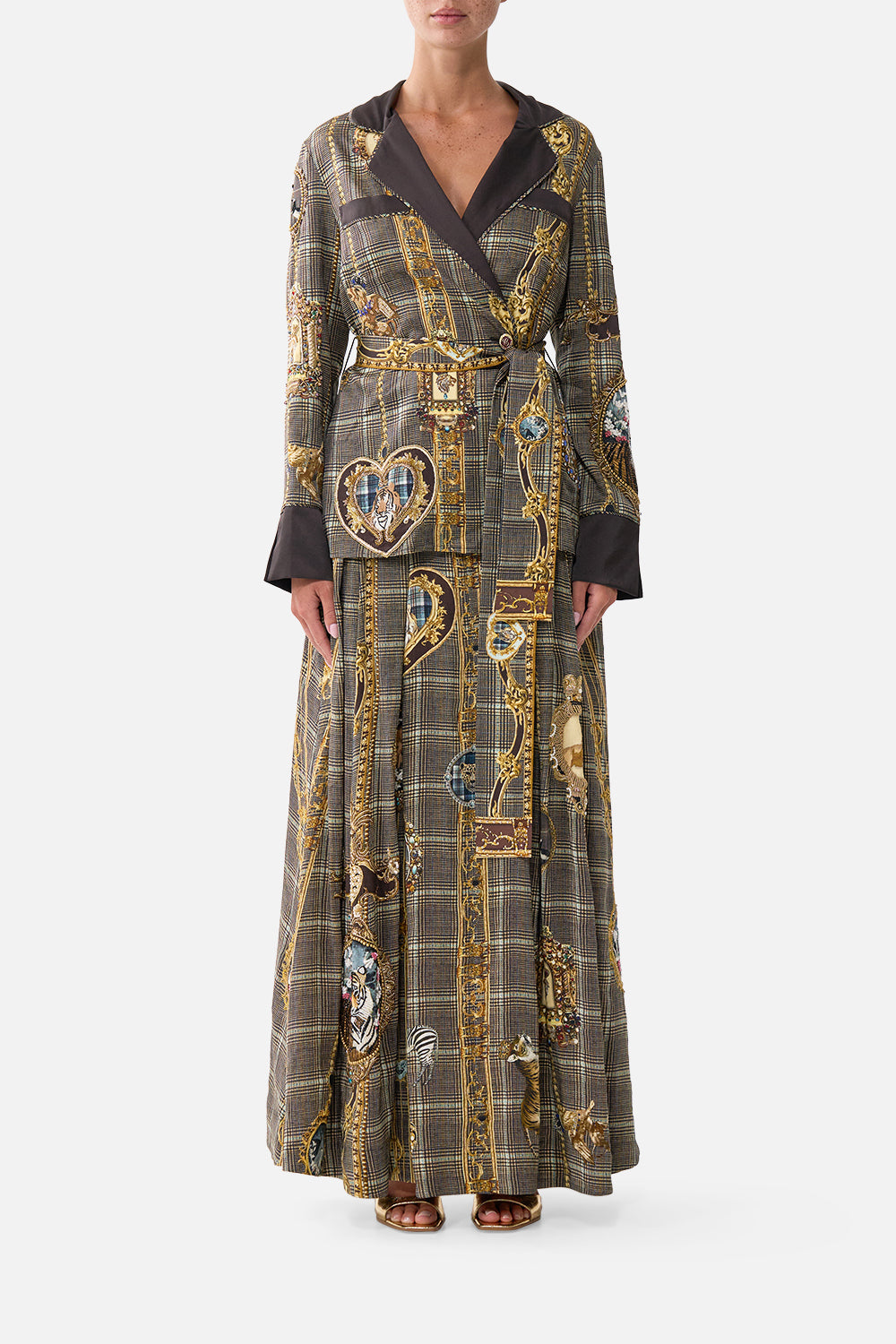 CORSET WAIST MAXI SKIRT ANIMALS IN THE PALACE