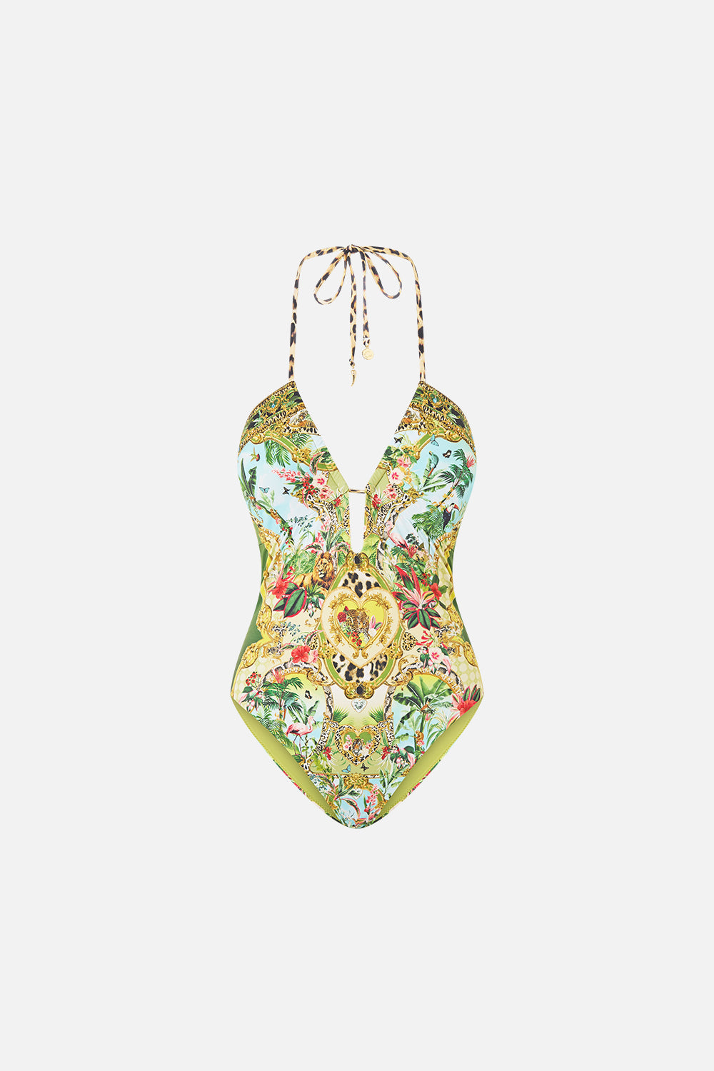 The CAMILLA HALTER NECK TIE ONE PIECE W KEYHOLE WANDERLUST EMPIRE
