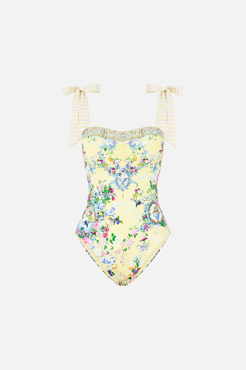 PANELLED BODICE ONE PIECE W TIE STRAPS CHINOISERIE CHILD