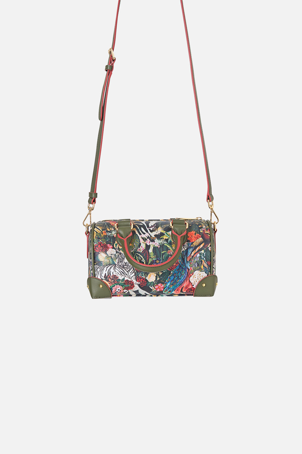 BARREL BAG WITH LEATHER TRIMS LEOTIGRA LAND