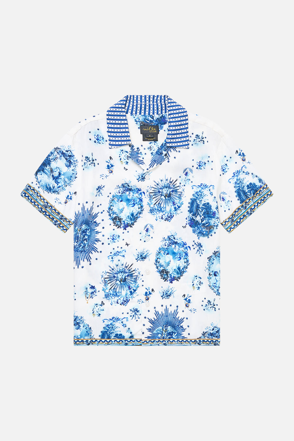 BOYS SHORT SLEEVE CAMP COLLARED SHIRT THE PORCELAIN PARLOUR