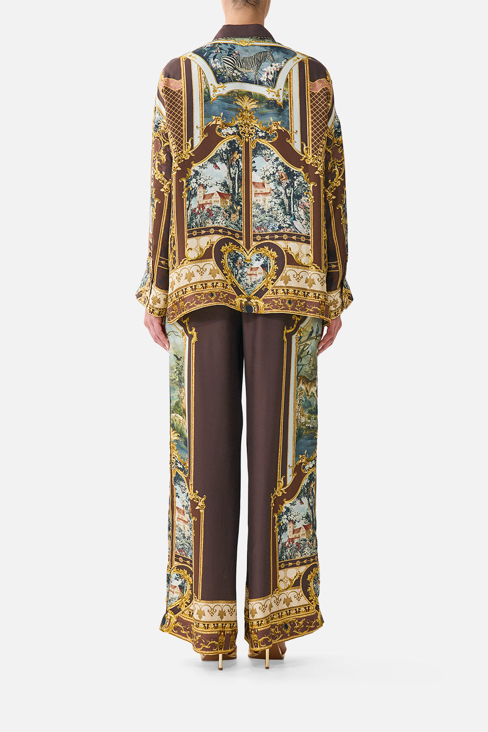 WIDE LEG WAISTED PANT ANIMALS IN THE PALACE